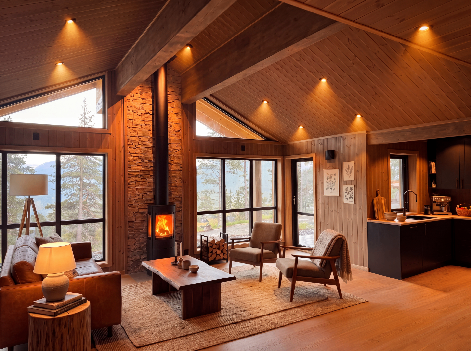Downlights i hytte